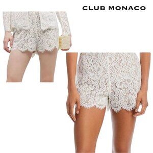 Club Monaco Floral Lace Shorts in White Size 0